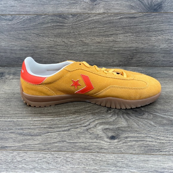Converse Star Trainer Suede Sneaker Gold Orange Men's 8.5 Casual Shoes - Picture 4 of 15